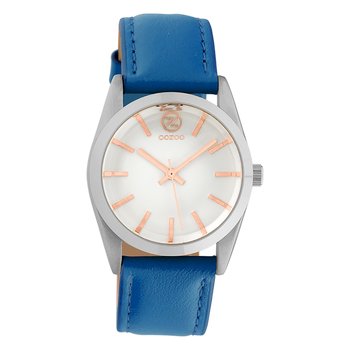 Zegarek damski Oozoo Timepieces analogowy skórzane niebieski UOC10191 - Oozoo