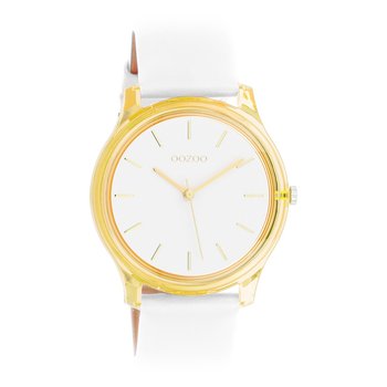 Zegarek damski Oozoo Timepieces Zegarki analogowy skórzane białe UOC11136 - Oozoo