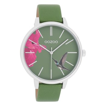 Zegarek damski Oozoo Timepieces Zegarki analogowy skórzane zielone UOC11065 - Oozoo
