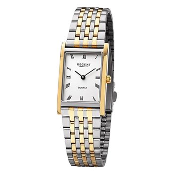 Zegarek damski Regent analogowy, metalowa bransoletka, srebrno-złoty URF1332 - Regent