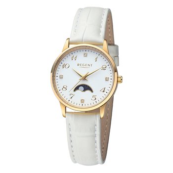 Zegarek damski Regent analogowy pasek skórzany biały UR2102554 - Regent