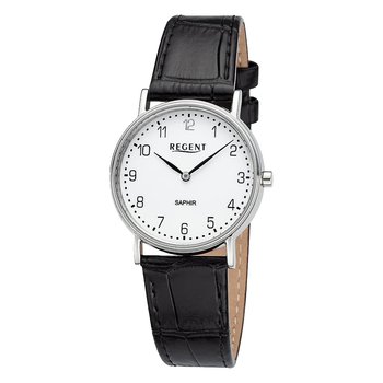 Zegarek damski Regent analogowy skórzany pasek czarny URF1429 - Regent
