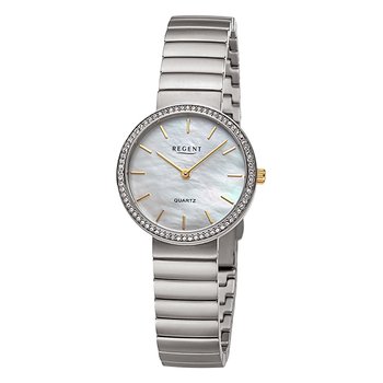 Zegarek damski Regent analogowy z metalową bransoletą w kolorze srebrnym URF1505 - Regent