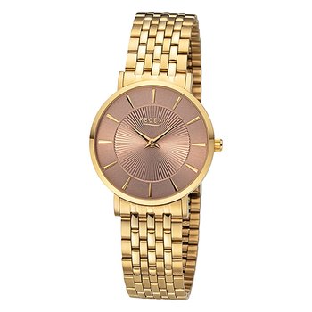 Zegarek damski Regent analogowy z metalową bransoletą w kolorze złotym URF1494 - Regent