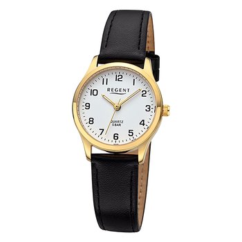 Zegarek damski Regent z analogowym skórzanym paskiem w kolorze czarnym URF1420 - Regent