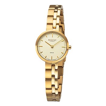 Zegarek damski Regent zegarki tytanowe GM-2125 zegarek na rękę z paskiem tytanowym analogowy złoty URGM2125 - Regent