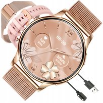 ZEGAREK DAMSKI SMARTWATCH AMOLED POLSKIE MENU ROZMOWY PULS SPORT 2 PASKI