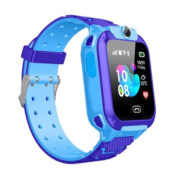 Zegarek dla dzieci Riff Q12 See Me Wi-Fi / Sim z funkcją śledzenia GPS i kamerą do rozmów głosowych i czatów w kolorze niebieskim - RIFF