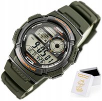 Zegarek dziecięcy CASIO dla chłopca +BOX +GRAWER cyfrowy budzik data Casio