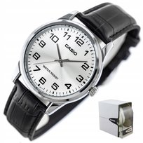 ZEGAREK MĘSKI CASIO RIZER +BOX +GRAWER skórzany cyfry klasyczny Casio