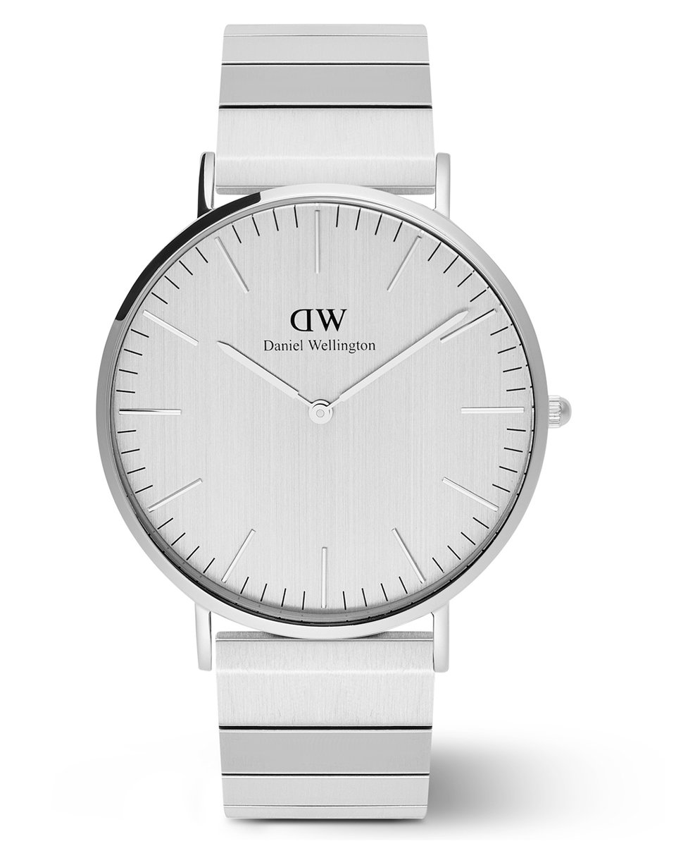 Daniel Wellington Zegarek męski DANIEL WELLINGTON DW00100775 srebrny na bransolecie elegancki prezent