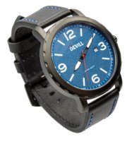 Zegarek Męski Devill Casual Niebieski skórzany pasek