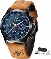 Zegarek Męski Elegancki Benyar Chronograf +Pudełko TMZEGARKI