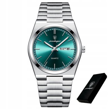 Zegarek Męski Elegancki Poedagar Na Bransolecie Pudełko Zielony Datownik - Inna marka