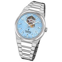 Zegarek męski Festina Swiss Made Zegarek na rękę ze stali nierdzewnej srebrny UF20053/5 Festina