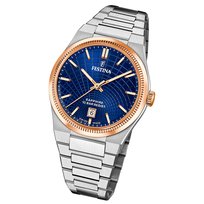 Zegarek męski Festina Swiss Made Zegarek na rękę ze stali nierdzewnej srebrny UF20065/2 Festina