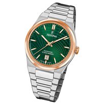 Zegarek męski Festina Swiss Made Zegarek na rękę ze stali nierdzewnej srebrny UF20065/3 Festina