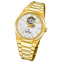 Zegarek męski Festina Swiss Made Zegarek na rękę ze stali nierdzewnej złoty UF20062/1 Festina