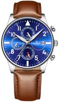 Zegarek Męski Giewont Chronograph Sapphire Brązowo Niebieski GW5630-A6 GIEWONT