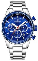 Zegarek Męski Giewont Chronograph Sapphire Srebrno Niebieski GW9140-B3 GIEWONT