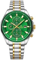 Zegarek Męski Giewont Chronograph Sapphire Srebrno Zielony GW7290-B7 GIEWONT