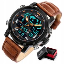 ZEGAREK MĘSKI NAVIFORCE NEPTUN +PUDEŁKO +GRAWER stoper datownik skórzany NAVIFORCE