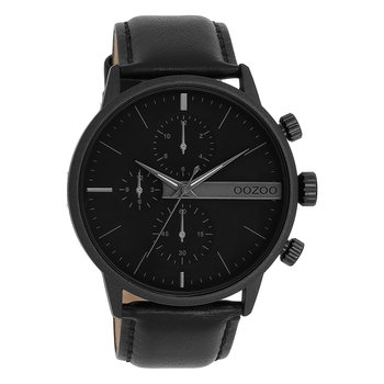 Zegarek męski Oozoo Timepieces Zegarki analogowe skórzane czarne UOC11224 - Oozoo