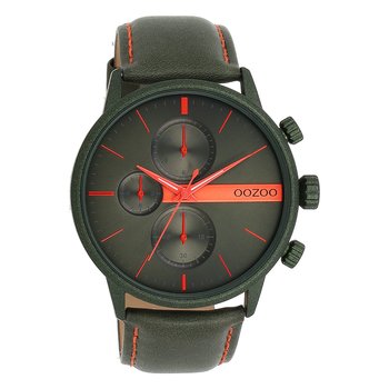 Zegarek męski Oozoo Timepieces Zegarki analogowe skórzane zielone UOC11227 - Oozoo