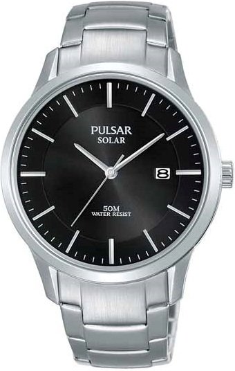 Zdjęcia - Zegarek Pulsar  męski  Classic Solar, PX3161X1, srebrno-czarny 
