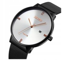 Zegarek męski SKMEI 9164 analog bransoleta mesh czarny SKMEI