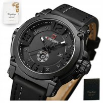 Zegarek męski, Skórzany, Czarny