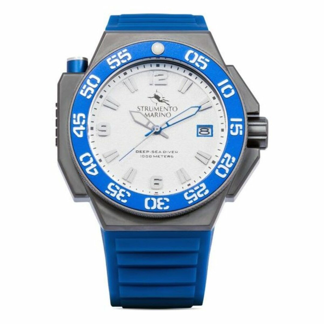 Marine Instrument Orologio Fitness Uomo SM129S-TT-BN-BL - Cronografo Quarzo 46mm Con Cinturino In Silicone Bianco - Impermeabile 100m