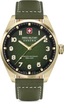 Zegarek męski SWISS MILITARY SMWGA0001550 zielony klasyczny - Swiss Military Hanowa