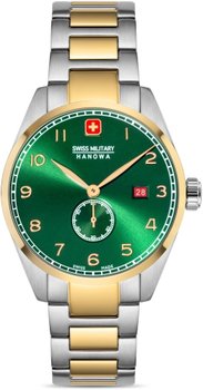 Zegarek męski SWISS MILITARY SMWGH0000760 zielony klasyczny do pływania - Swiss Military Hanowa