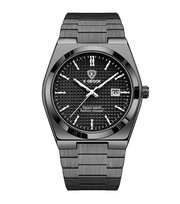 ZEGAREK MĘSKI X-GEQCK Czarny LUKSUSOWY STALOWA BRANSOLETA na Prezent