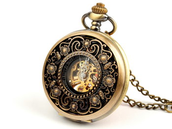 Zegarek na łańcuszku Gladiola II, złoty - Drobiny Czasu