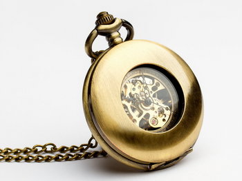 Zegarek na łańcuszku Piękno w brązie, złoty - Drobiny Czasu