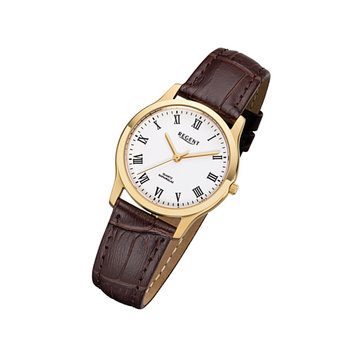 Zegarek na rękę Regent brązowy F-1074 damski analogowy zegarek kwarcowy URF1074 - Regent