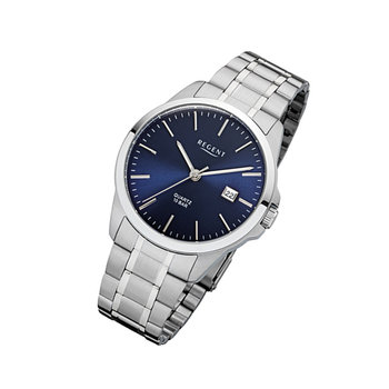 Zegarek na rękę Regent srebrny F-1011 męski analogowy zegarek kwarcowy URF1011 - Regent