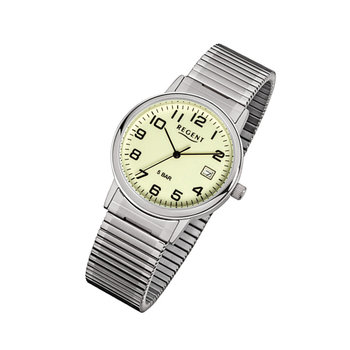 Zegarek na rękę Regent srebrny F-706 męski analogowy zegarek kwarcowy URF706 - Regent