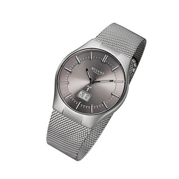 Zegarek na rękę Regent srebrny FR-215 męski analogowo-cyfrowy zegarek sterowany radiowo URFR215 - Regent