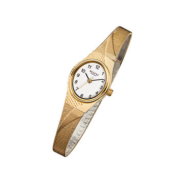 Zegarek na rękę Regent złoty F-622 damski analogowy zegarek kwarcowy URF622 - Regent