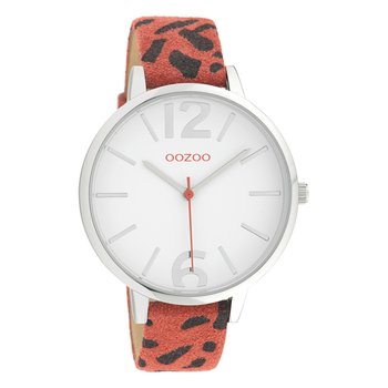 Zegarek Oozoo Timepieces czerwono-czarny skórzany C10194 damski zegarek analogowy UOC10194 - Oozoo