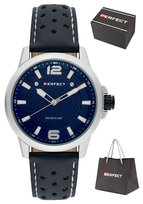 Zegarek Perfect W146-03 męski perforowany pasek 44 mm PERFECT
