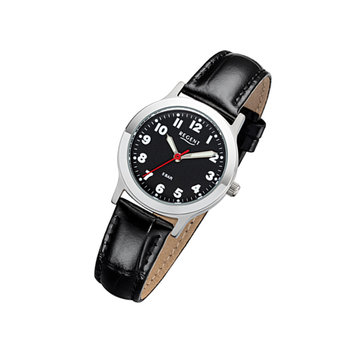 Zegarek Regent czarny F-1071 damski męski analogowy zegarek kwarcowy URF1071 - Regent
