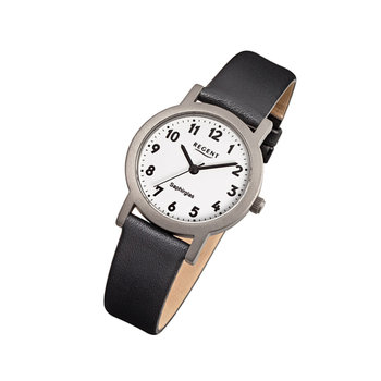 Zegarek Regent czarny F-663 damski analogowy zegarek tytanowy URF663 - Regent