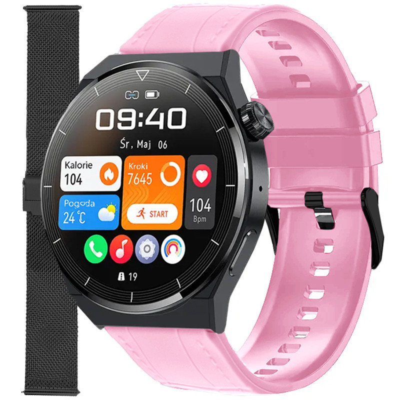 Фото - Смарт годинник Smart Watch Zegarek Smartwatch Damski Enter SAT.14.239.144-SET różowy pasek bransoleta 