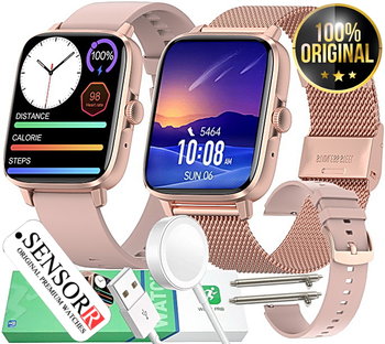 ZEGAREK SMARTWATCH DAMSKI INDUKCJA ROZMOWY CIŚNIENIOMIERZ PULSOMETR EKG PL SENSORR - Inny producent