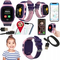 ZEGAREK SMARTWATCH DLA DZIECI DZIECIECY Z GPS DZIEWCZYNKI ROZOWY SIM GRY