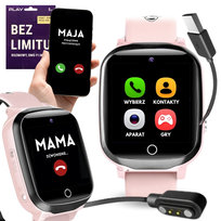 ZEGAREK SMARTWATCH DLA DZIECI RÓŻOWY POŁĄCZENIA ROZMOWY NA KARTĘ SIM POLSKIE MENU VESS